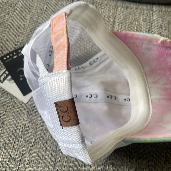 C.C PonyCaps Women's Cotton Candy/White Criss-Cross Cap Hat Adjustable - Picture 7 of 12